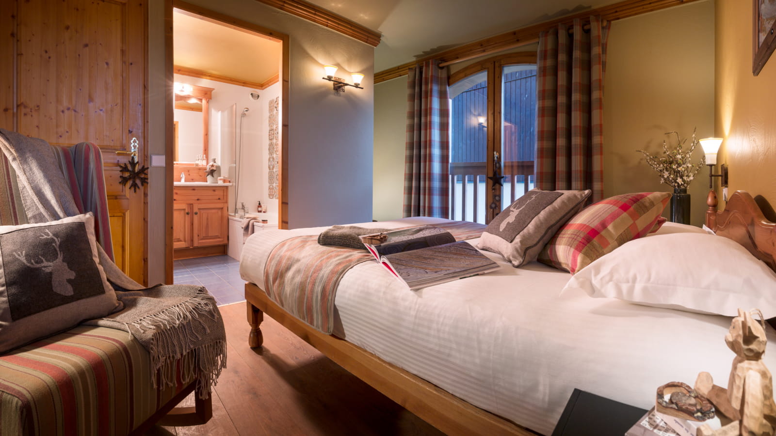 Chambre avec 2 lits simples Chalet des Cimes